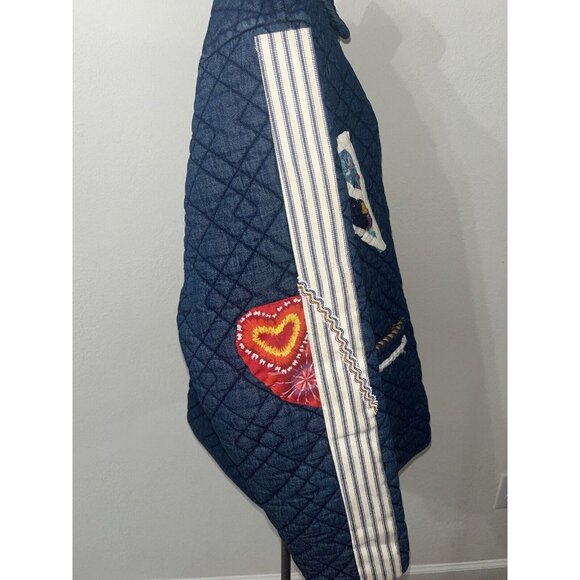 Keren Karen Hart Quilted Jacket women medium Appliqué Patriotic Lined - Picture 8 of 10